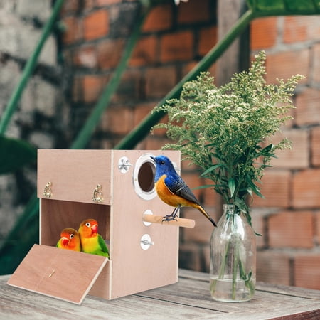 NIAIZEK Wooden Bird Nesting Box for Parakeets and Small Birds Breeding Nest 1 Set for Bird Owners NIAIZEK Wooden Bird Nesting Box for Parakeets and Small Birds Breeding Nest 1 Set for Bird Owners