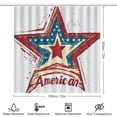 thumbnail image 2 of 4 Piece Shower Curtain Sets American Flag Star Design Bathroom Sets with Curtain Rug Toilet Cover And U Shaped Mat Independence Day Patriotic Bathroom Accessories Set Decor with 12 Hooks, 2 of 8