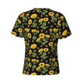 thumbnail image 6 of Vsdgher Bees and Sunflowers Print Men's Dry Fit Mesh Athletic Shirts Moisture Wicking Tennis T-Shirt Tops, 6 of 9