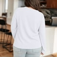 thumbnail image 5 of Women's Plus Size Long Sleeve T-Shirt, Solid Color Drop Shoulder Casual Top, Oversized Loose Fit Tee for Everyday Wear, Relaxed Comfort Basics White XXL, 5 of 7
