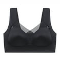 thumbnail image 2 of dianhelloya sports bras for women Breathable Wireless Brassiere Solid Soft Anti-deformation Bouncy V-neck Anti-slip Smoothing Full-coverage Underwear for Yoga, 2 of 8