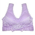 thumbnail image 3 of Women Front Cross Adjustable Side Buckle Lace Vest Wireless Sport Bra, 3 of 7