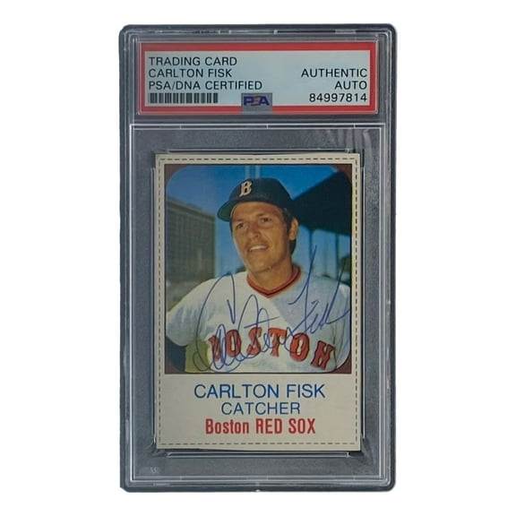 Carlton Fisk Signed Boston Red Sox 1975 Hostess #143 Trading Card PSA/DNA