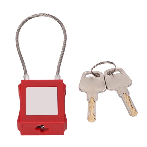 EIMELI Lockout Tagout Cable Locks 85mm Shackle Steel Safety Padlock Rope Long Beam with 2 Key for Equipment Maintenance Industrial Shutdown (Red)