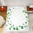 thumbnail image 5 of Manfei Green White Queen Sheet Sets,St.Patrick Day Flat Sheet,Lucky Four Leaf Clover Queen Fitted Sheet For Girls,Breathable Home Decor,4pcs, 5 of 7