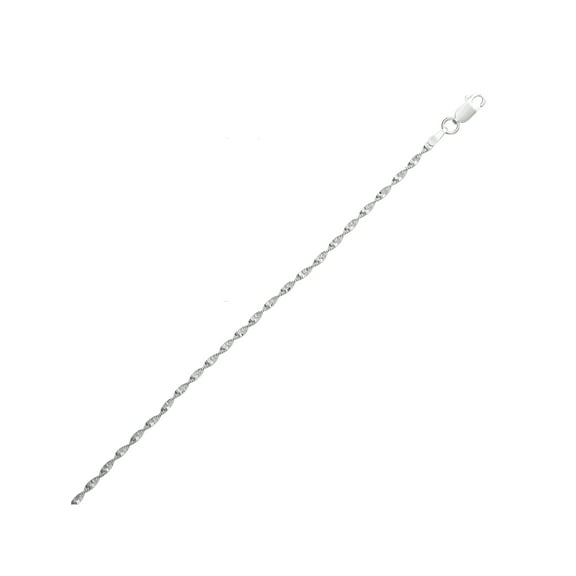 Sterling Silver 2.5mm Twisted Herringbone Italian Chain Necklace, 20"