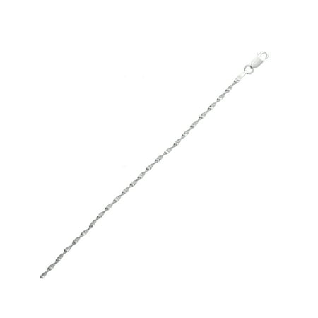 - Sterling Silver 2.5mm Twisted Herringbone Italian Chain Necklace, 20