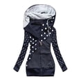 thumbnail image 1 of Ruimatai Women's Solid Stitching Drawstring Hooded Slim Fashion Jacket Coat Outwear, 1 of 2