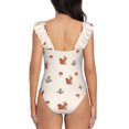 thumbnail image 6 of Yiaed Cute Squirrel Print Women's Ruffled One Piece Swimsuit V Neck Swimwear Slimming Monokini for Woman-Medium, 6 of 8