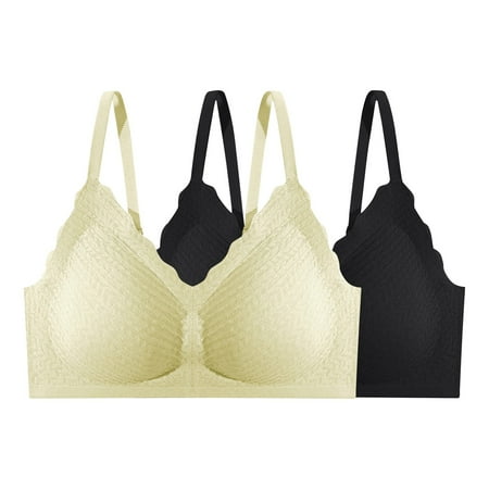 

UoCefik Womens Comfort Bra Minimizer Bra Wireless Seamless Womens Plus Sports Bra Push-Up Bra 2 Pack White XL