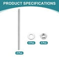 thumbnail image 3 of Uxcell 2pcs Fully Threaded Rod, M8 x 150mm 201 Stainless Steel Right Hand Threads Rods with Nuts and Flat Washer Fully Studding Rod Bar for Clamps, Hangers and U-Bolts, 3 of 6
