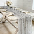 thumbnail image 6 of Pearl Table Runner, Tulle Gray Summer Cheesecloth 9FT Gauze Cheese Cloth Sheer Chiffon Dining Wedding Birthday Party Bridal Anniversary Holiday Centerpiece Table Decor, 6 of 6