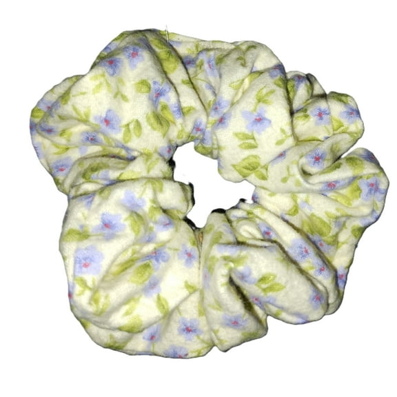 Yellow with Lavender Fleece Hair Cloud Scrunchie