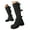 Black, variant on Women's Knee High Boots Wide Calf Buckle Riding Boot Square Toe Lace up Chunky Low Heel Booties