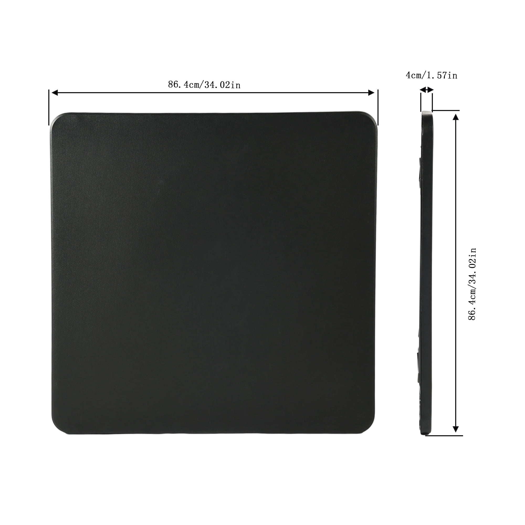 Gewnee 34 Inch Square Folding Table,No Assembly Portable Table,PVC Top with Metal Frame for Dining Room, Living Room, Office & Camping,Black