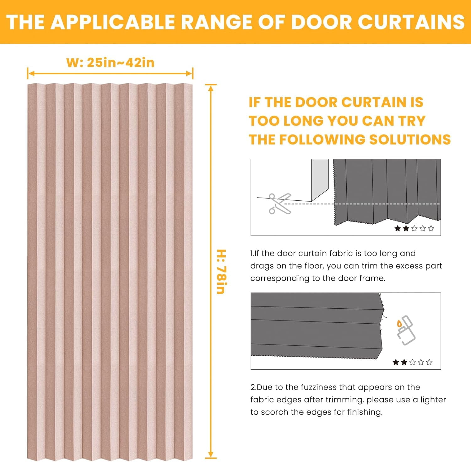 100% Blackout Magnetic Door Curtain Accordion Doors Interior Closet Door Curtain Invisible Applicable Bedroom Room Living Room Doorway (Black 42" W x 78" L) 1 Panel