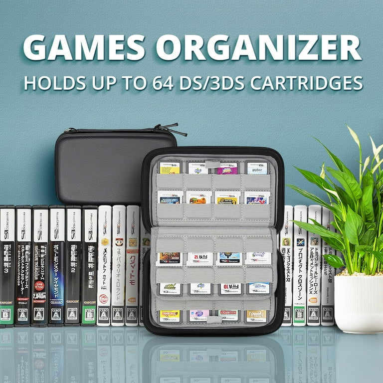 DS 3DS Game Case Nintendo 3DS 2DS DS Switch Game Cartridges, Sisma Large Capacity 64 Game Card Organizer Home Safekeeping Hard Shell Storage Case, Black - Walmart.com