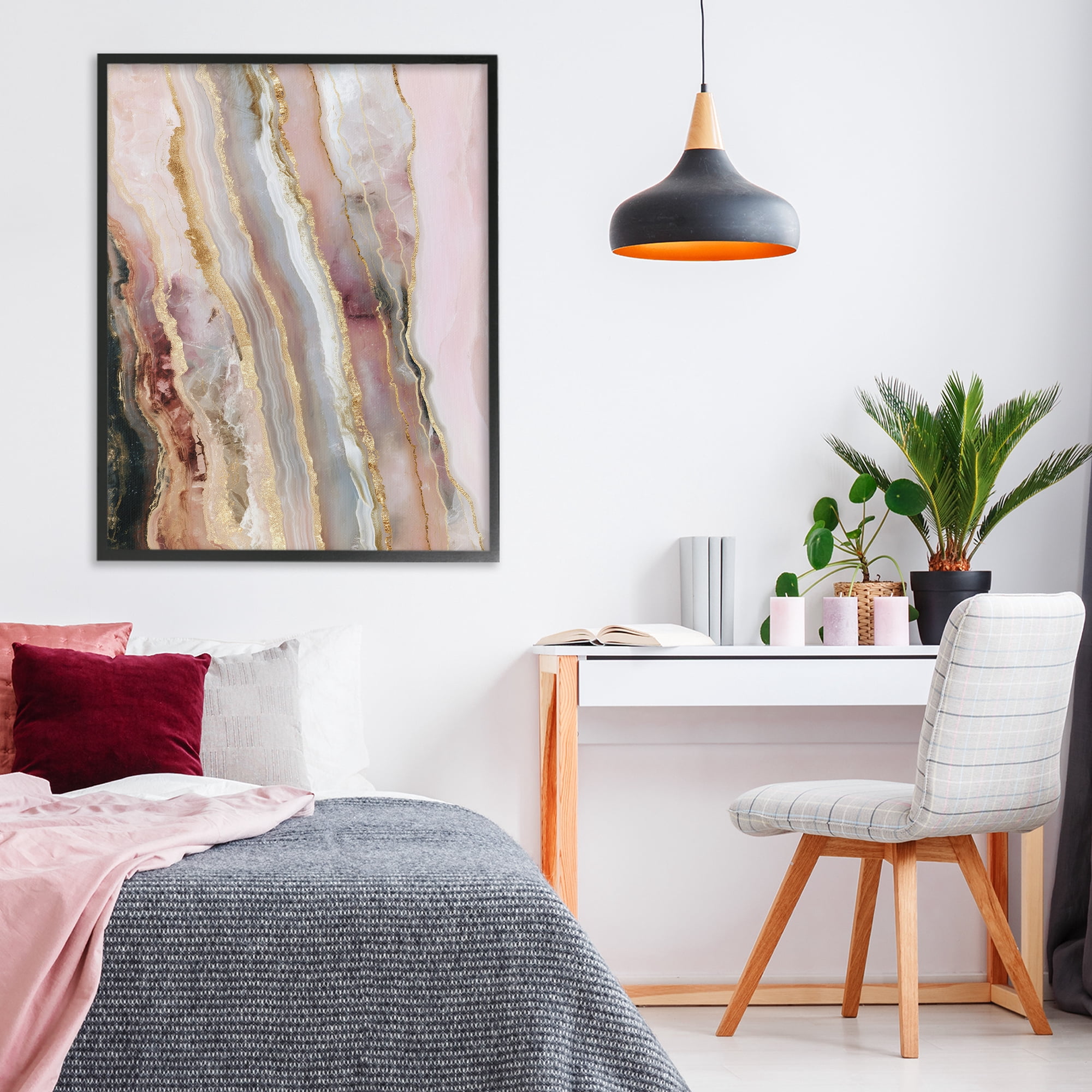 Stupell Industries Pastel Misty Gem Geode Black Framed Giclee Art, design by Svetlana Aleynikova