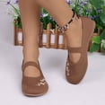 thumbnail image 5 of Domuza Women's Embroidered Mesh Ballet 2026 Comfortable Casual Mary Jane Shoes for Walking Daily Outfits Coffee 8（EU-40）, 5 of 6