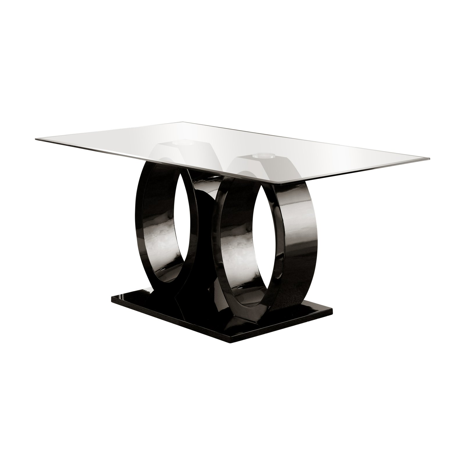 Furniture of America Damore Contemporary High Gloss Dining Table - image 2 of 9