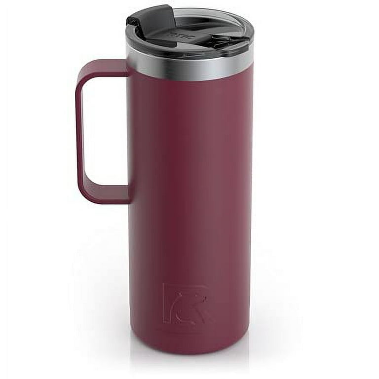 RTIC 20 oz Coffee Travel Mug with Lid and Handle, Stainless Steel  Vacuum-Insulated Mugs, Leak, Spill Proof, Hot Beverage and Cold, Portable  Thermal Tumbler Cup for Car, Camping, Maroon 
