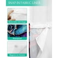 thumbnail image 3 of No Hook Shower Curtains with Snap in Liner, Blue Red Succulent Waterproof Fabric Shower Curtain, Abstract Retro Botanical Double Layers & See-Through Top Window Bathroom Curtains 36''x72'', 3 of 6