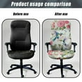 thumbnail image 4 of SEANATIVE Computer Chair Cover Stretch Office Chair Cover Universal Desk Chair Slipcover Chair Protection for Executive Boss Chair Gaming Chairs, L, Hummingbird Flower Butterfly, 4 of 7