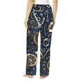 thumbnail image 3 of Naloa Nautical Print Women’s Ultra-Soft Comfy Pajama Lounge Pants with Pockets & Drawstring, 3 of 8