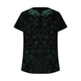 thumbnail image 4 of Teissuly Women's Summer Casual V-neck Short Sleeved T-shirt Lace Printed Top T-shirt Short Sleeved V-neck Top/shirt, 4 of 5