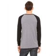 thumbnail image 2 of BELLA + CANVAS 3000C MEN'S JERSEY LONGSLEEVE BASEBALL TSHIRT, DEEP HEATHR/ BLK, S, 2 of 2