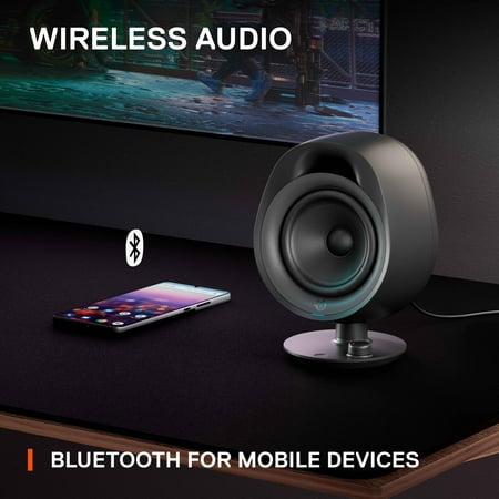 SteelSeries - Arena 3 Bluetooth Gaming Speakers with Polished 4" Drivers (2-Piece) - Black