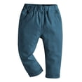 thumbnail image 2 of TTAO Toddler Little Boys Chino Cargo Jogger Pants Side Pockets Solid Color Trousers Casual Outfit Peacock Blue 120, 2 of 4