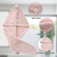 thumbnail image 3 of Super Absorbent Hair Turban Towel - Coral Fleece Hair Turban Towel, Hair Drying Cap Crday Gift, 3 of 5
