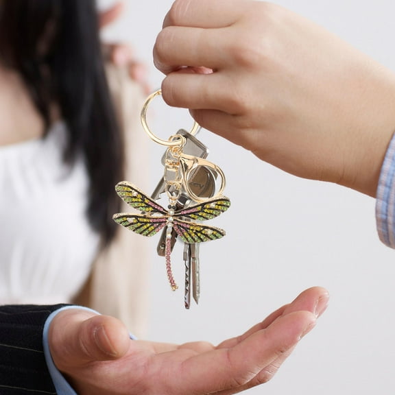 Milisten Women Keychain For Car Keys Dragonfly Keychain Elegant Metal 1Pcs Giving