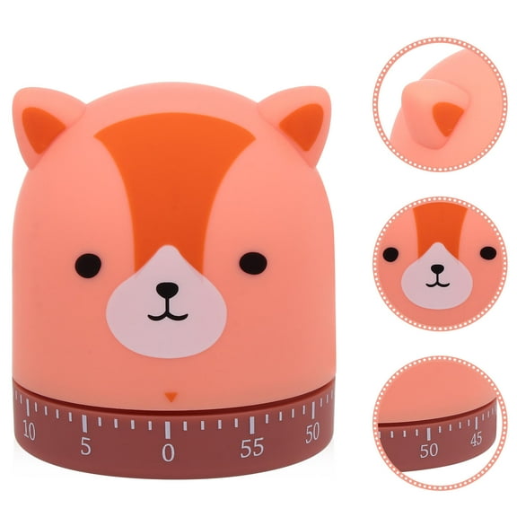 LEORX 1pc Adorable Cartoon Fox Mechanical Timer Cooking Timer