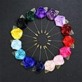 thumbnail image 5 of HOOUN Rose Flower Lapel Pin Men Cloth Brooch Pin Wedding Boutonniere Suit JewelryChic+-gold, 5 of 9