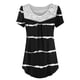 thumbnail image 5 of Blusa corta con cuello redondo y estampado de retazos de encaje a la moda para mujer Pompotops  hfajkhk133631, 5 of 6