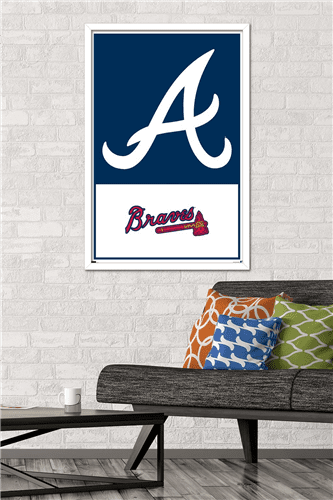 MLB Atlanta Braves - Logo 22 Wall Poster, 22.375" x 34" Framed