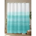 thumbnail image 4 of Aqua White Shower Curtain, Abstract Brush Stroke Bathroom Decor Curtains Set with Hooks, Waterproof Fabric Home Accessories， Stall 36 X 78 Inch, 4 of 6