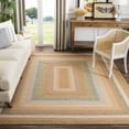 thumbnail image 3 of SAFAVIEH Braided Marco Stripe Bordered Area Rug, Tan/Multi, 9' x 12', 3 of 13