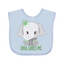 Inktastic Oma Loves Me- Cute Elephant Boys or Girls Baby Bib