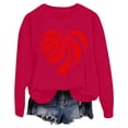 thumbnail image 2 of Meichang Sweatshirts pour Femmes Sweatshirt de la Saint-Valentin Sweatshirt Imprimé Cœur Manches Longues Col Rond Décontracté, 2 of 3