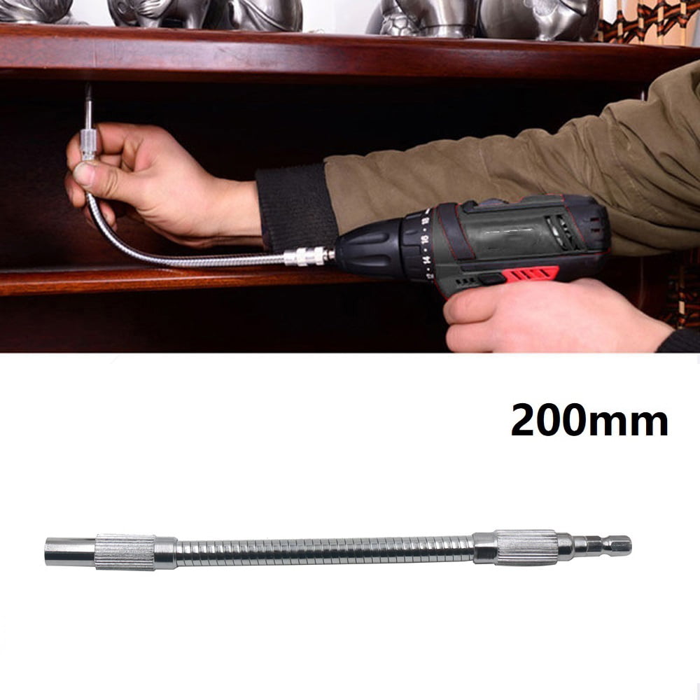 29cm Flexible Drill Snake Shaft Bit Extender hex screwdriver 1/4'' adapter Black