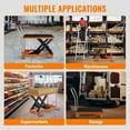 thumbnail image 6 of Amkui Hydraulic Lift Table Cart, 300/500/1100 lbs Capacity 28.5" Lifting Height, Manual Single Scissor Lift Table with Wheels & Non-Slip Pad for Handling, 6 of 7