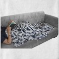thumbnail image 6 of Nautical Soft Flannel Fleece Throw Blanket, Sea Creatures Demonstration in Monotone Design Octopus Lobster Crab, Cozy Plush for Indoor and Outdoor Use, 70" x 90", Dark Violet Blue White, by Ambesonne, 6 of 6