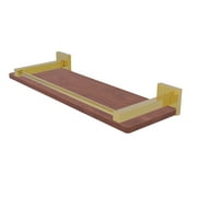 Montero Collection 16 Inch Solid IPE Ironwood Shelf with Gallery Rail