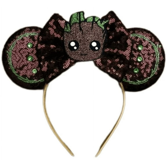 Brown Sequin Mickey Minnie Ears Headband / Minnie Inspired Princess Ears / Minnie Headband