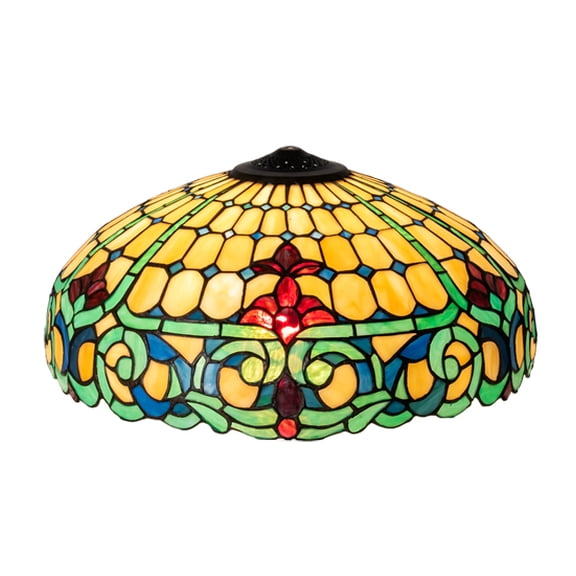 Meyda Tiffany 15226 Duffner And Kimberly 8" Tall Lamp Shade - Green / Blue / Ivory