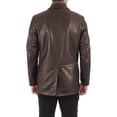 thumbnail image 2 of Elegant Stylish Brown 100% Genuine Lambskin Leather Lightweight Soft Satin lining with comforatble to carry Blazer for Men - L Size, 2 of 3