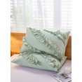 thumbnail image 4 of Move Over Green Ruffled Pillowcases Queen, Boho Chic Pillow Cover Set of 2, Washed Microfiber Ruffles Pillow Case, 4 of 5